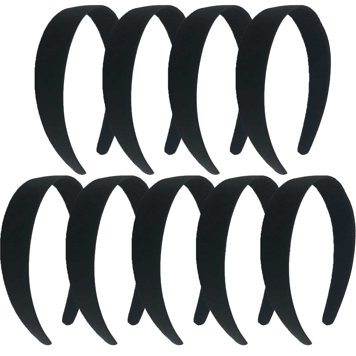 Diademas satinadas MYYZMY de 1 pulgada en negro para uso diario cómodo.