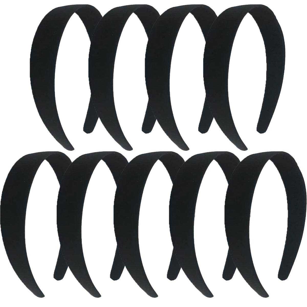 Diademas satinadas MYYZMY de 1 pulgada en negro para uso diario cómodo.