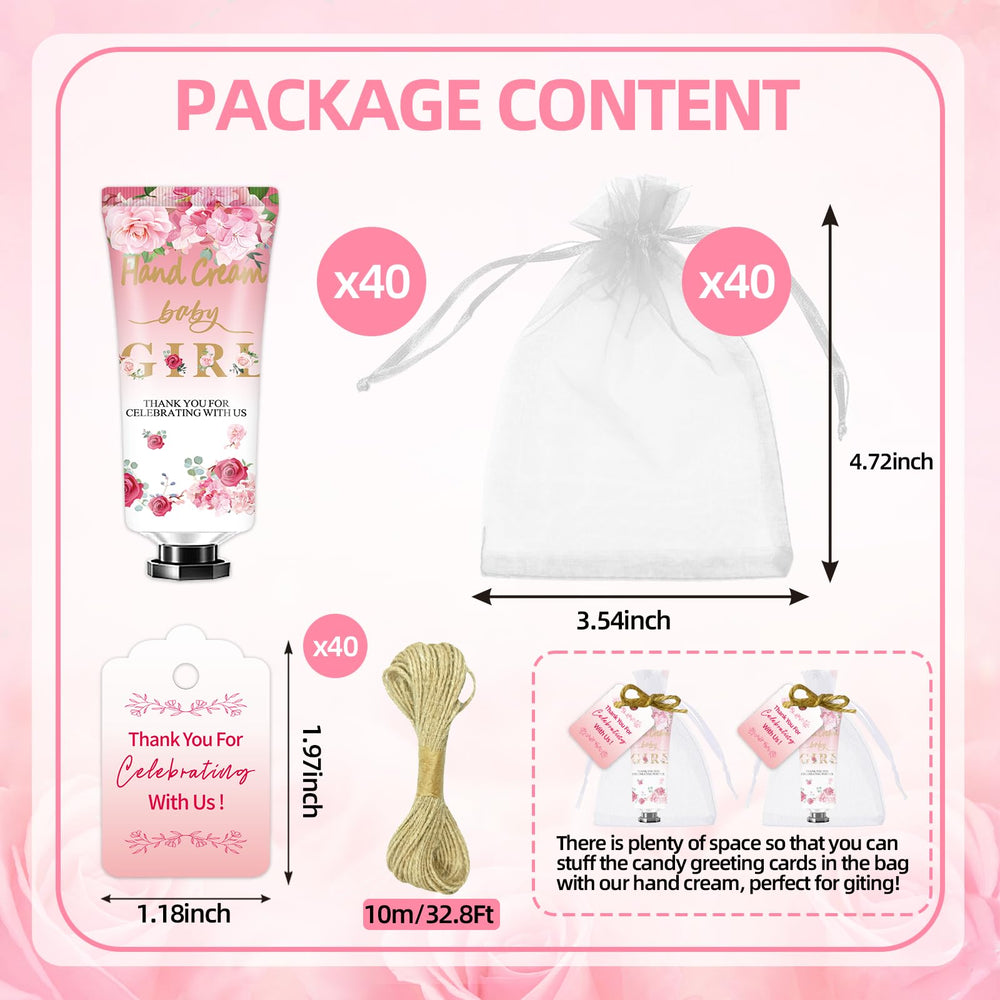 Presentación de regalo elegante para la llegada del bebé con tonos rosados.
