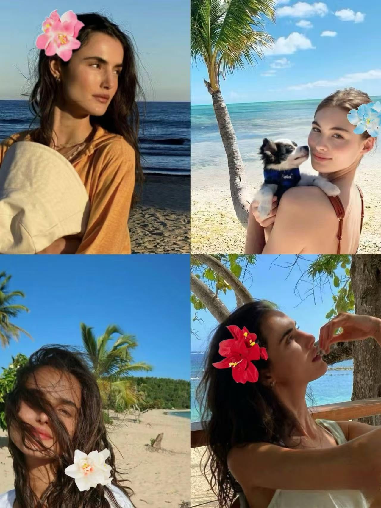 MZLUWM accesorio pelo flor hawaiana colorido para combinar con outfits
