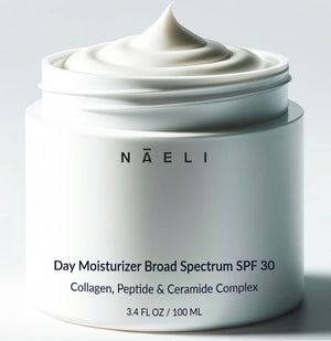 NAELI bote crema facial SPF30 protege contra rayos UVA/UVB.