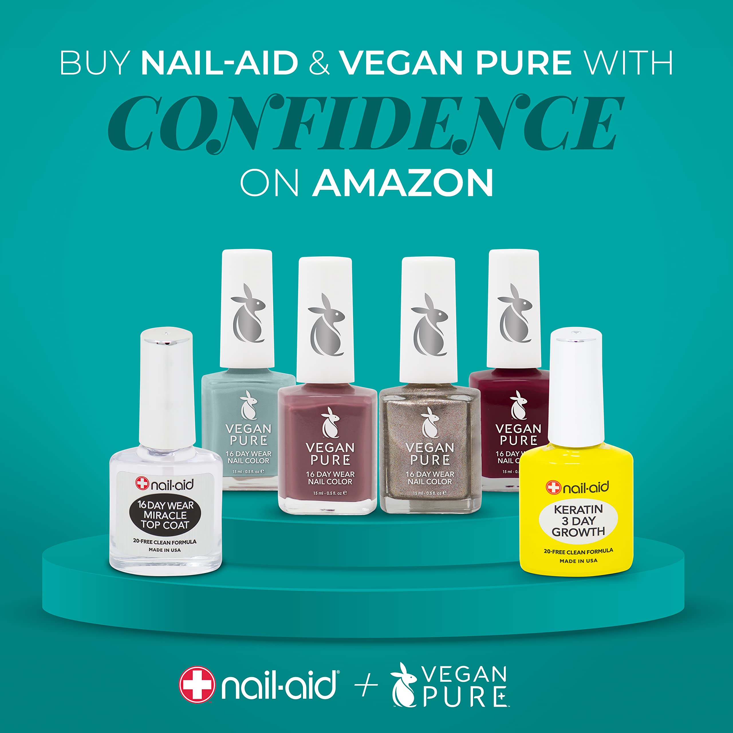 Acabado claro de Nail-Aid Biotin Ultimate Strength para manicura estable.