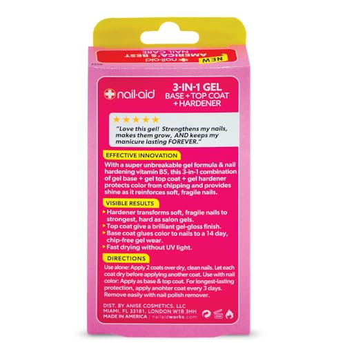 NAIL-AID gel top transparente ofrece brillo de gel duradero