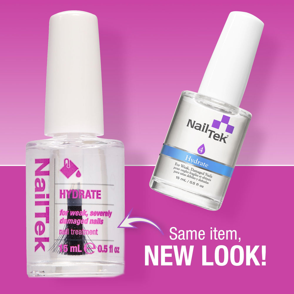Nail Tek Hydrate Formula 4, aplicación-base, deja una base suave para color.