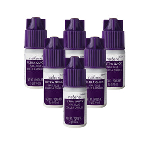 Nailene Ultra Quick Nail Glue con punta precisa para aplicación exacta.