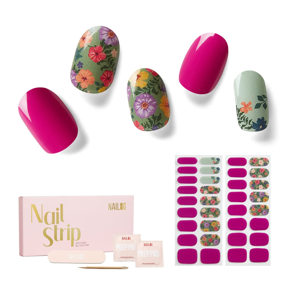NAILOG bandas uñas gel semi-curado 34 piezas para manicura rápida y duradera