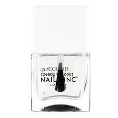 Nails INC capa superior 45 segundos en bote, secado rápido y brillo intenso.