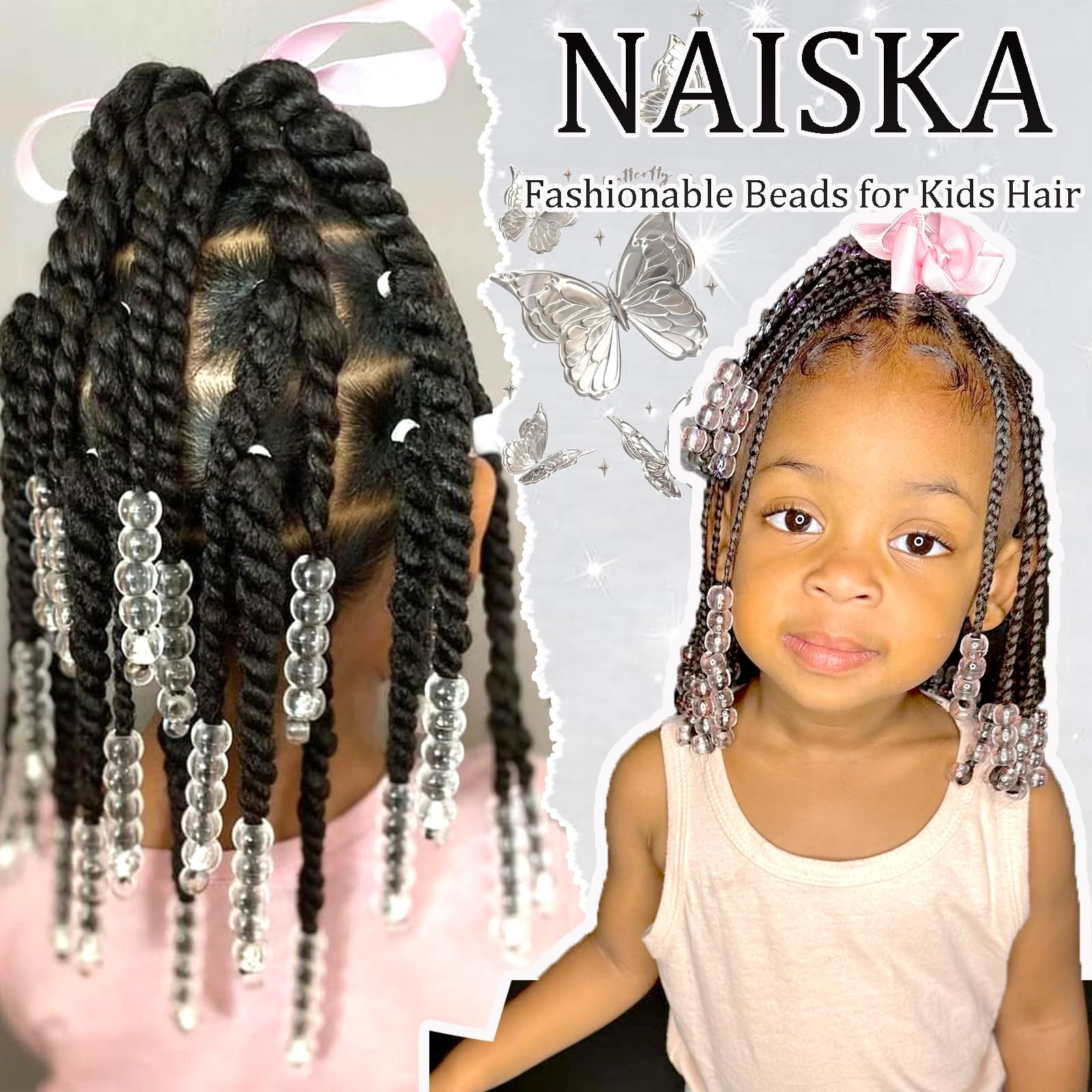 NAISKA cuentas pelo brillantes para uso diario, añade encanto suave.