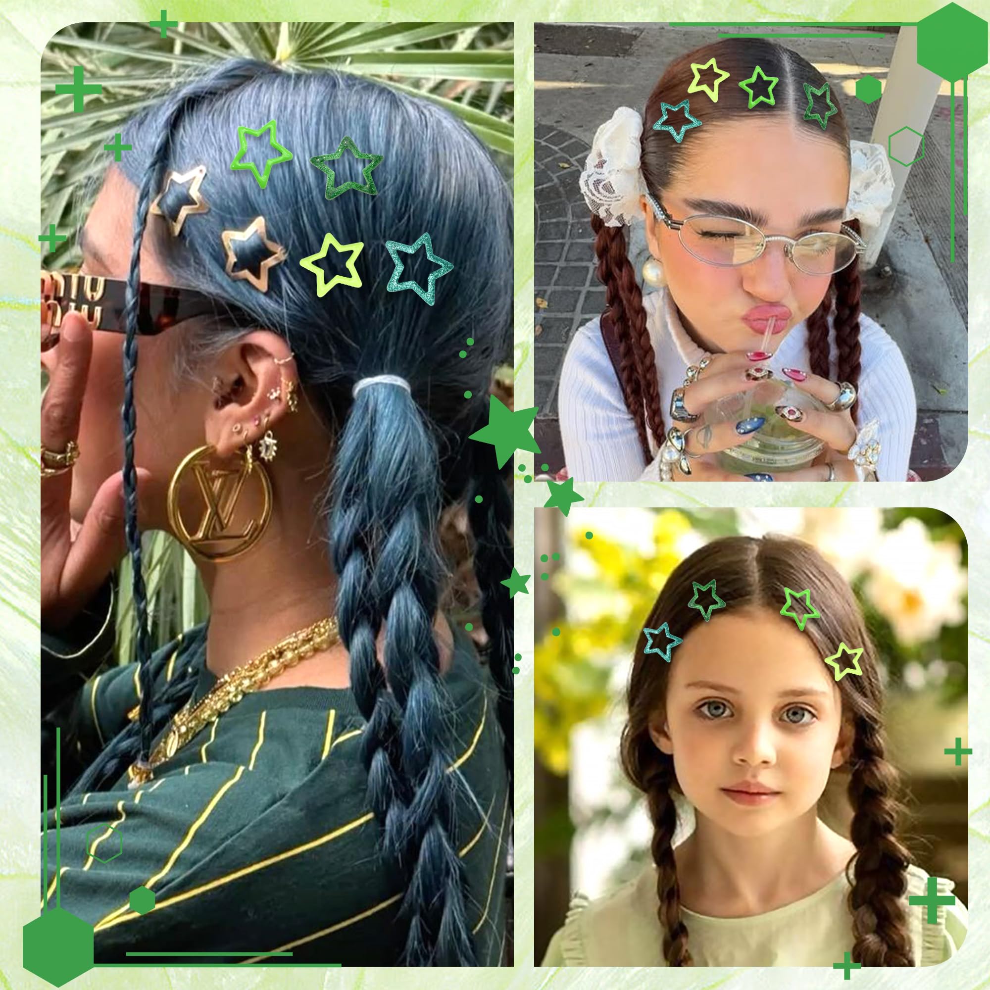 NAISKA prendedor estrella verde brillo, añade destellos a tu look diario.