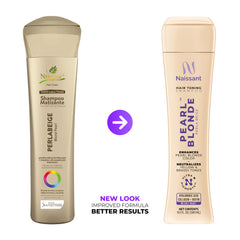 Naissant Champú Rubio Perla, espuma suave al lavar para un color equilibrado.