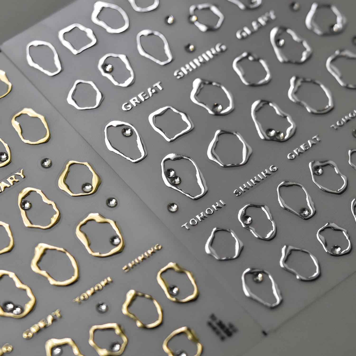 Namrec pegatinas de uñas oro plata 5D relieve para diseño elegante
