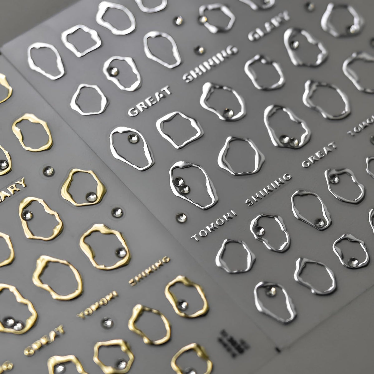 Namrec pegatinas de uñas oro plata 5D relieve para diseño elegante