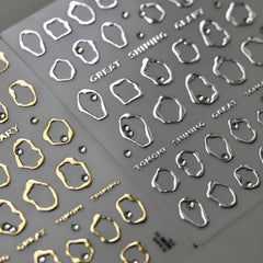 Namrec pegatinas de uñas oro plata 5D relieve para diseño elegante