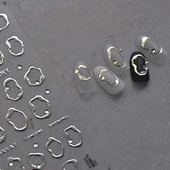 Namrec pegatinas autoadhesivas para uñas oro plata