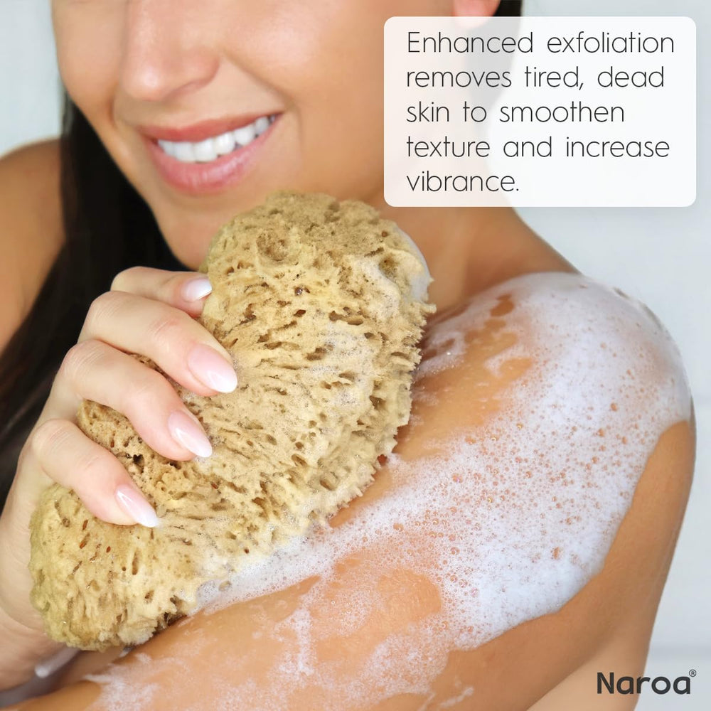 Naroa exfoliante natural para ducha promueve limpieza suave y nutritiva de la piel.