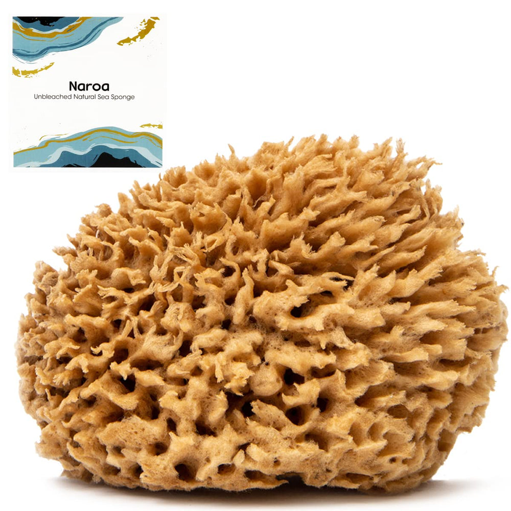 Naroa esponja natural suave grande para baño, exfoliación suave para piel radiante.