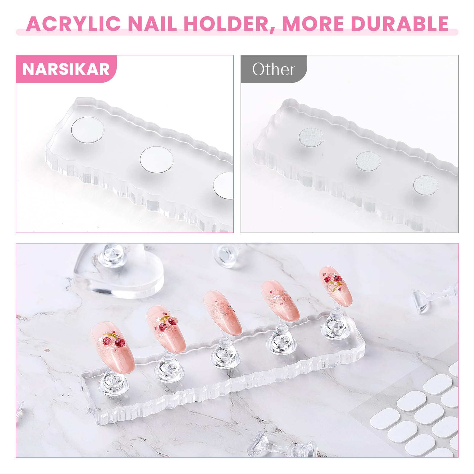 Narsikar soportes-acrilicas para uñas, prácticos para prueba y práctica de arte.
