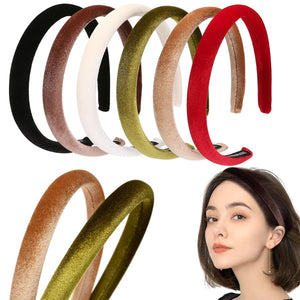 NARUNING diadema de terciopelo: conjunto de 6 colores, ideal para peinar sin tirones
