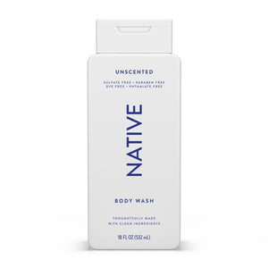 Native Body Wash: botella sin fragancia para una ducha suave