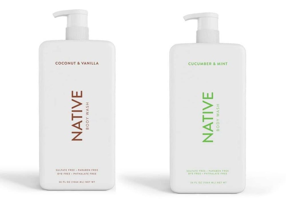 Native Body Wash Coco-Vainilla, botella con bomba para una limpieza suave diaria