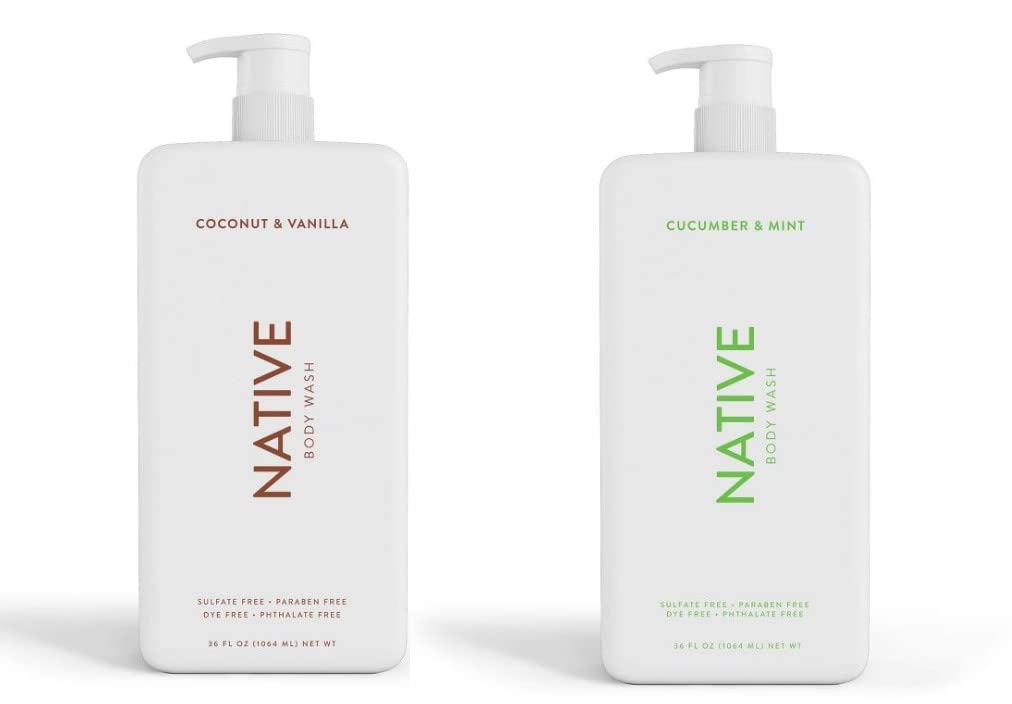 Native Body Wash Coco-Vainilla, botella con bomba para una limpieza suave diaria