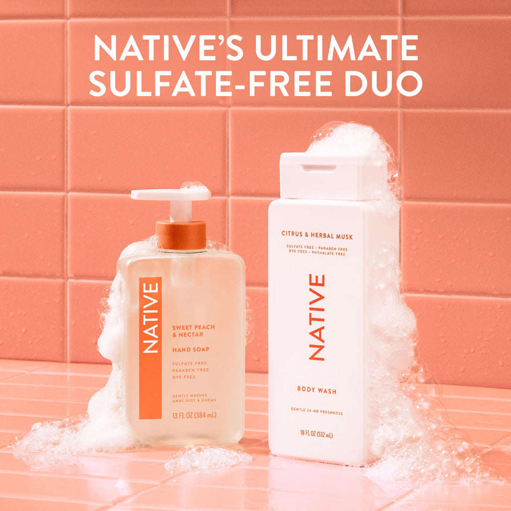 Native Body Wash enjuague rápido sin residuos pegajosos