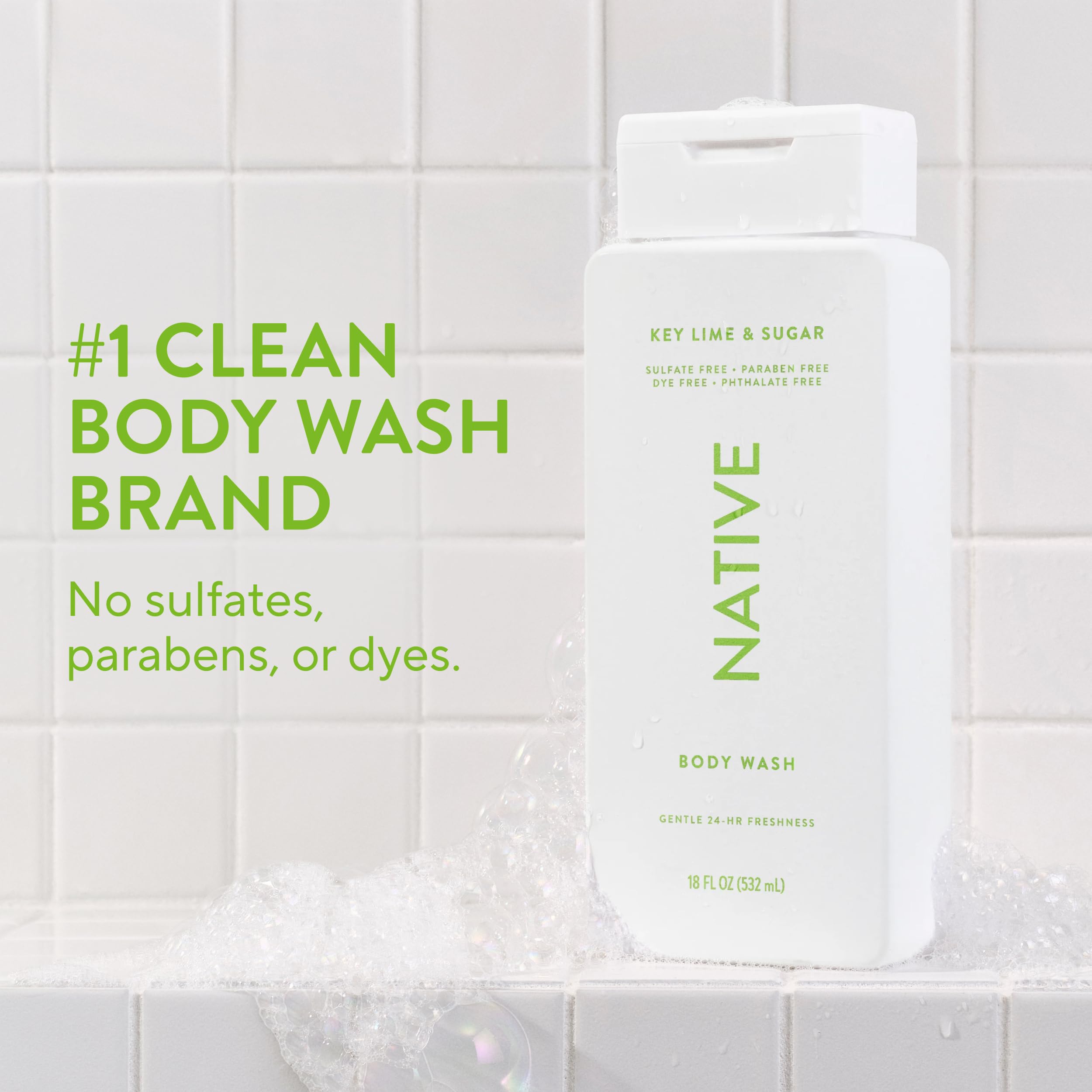 Native Body Wash fragancia lima verde y azúcar para una experiencia refrescante