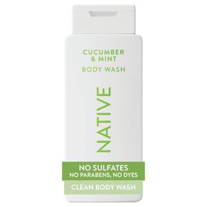 Native Body Wash pepino y menta, botella fresca para la ducha diaria