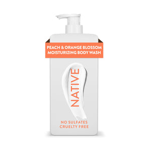 Native gel de ducha hidratante 24 horas frente a la botella, hidratación prolongada.
