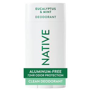 Desodorante Native sin aluminio frente al envase, protección de 72 horas.