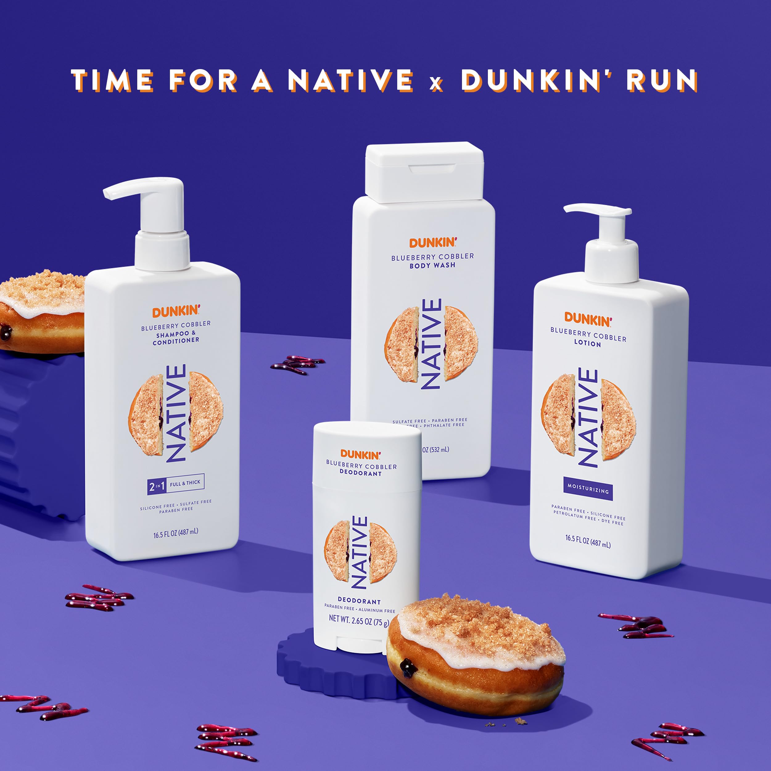 Edición limitada Dunkin en Native, aroma Cobbler de Arándano para toda la familia.