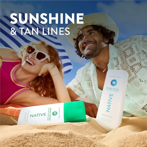 Native Sunscreen Lotion pear and coconut water scent boosts pleasant daily wear.