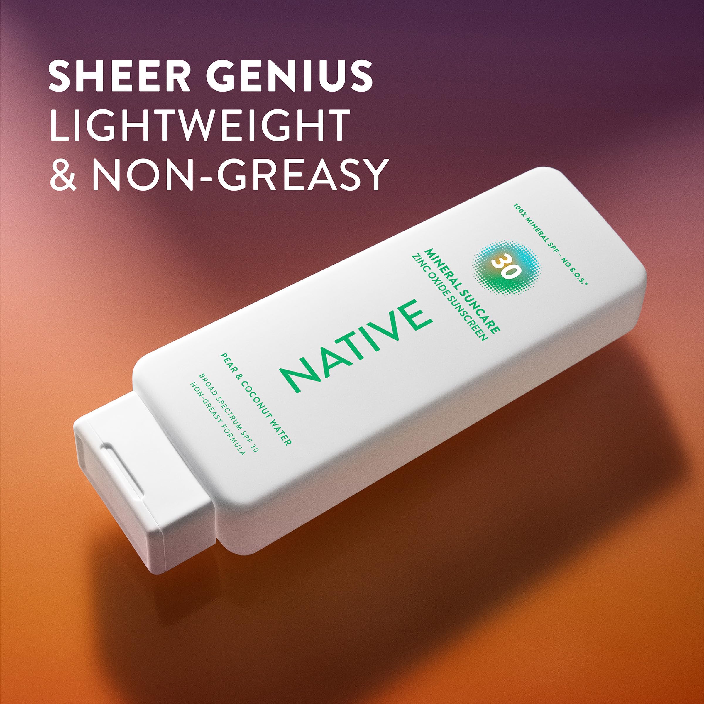 Native Sunscreen Lotion pear-coconut-scent bottle with travel-friendly vibe.