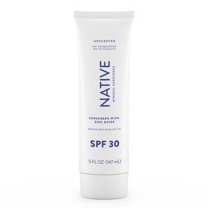 Protección solar Native SPF30 en el bote de 5 oz para uso diario.