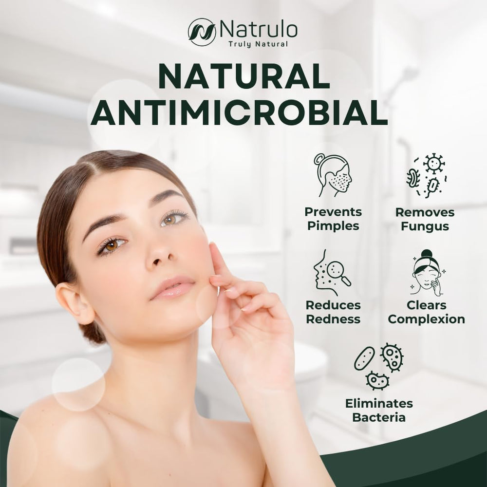 Natrulo Jabón de árbol de té, envase práctico para el baño.