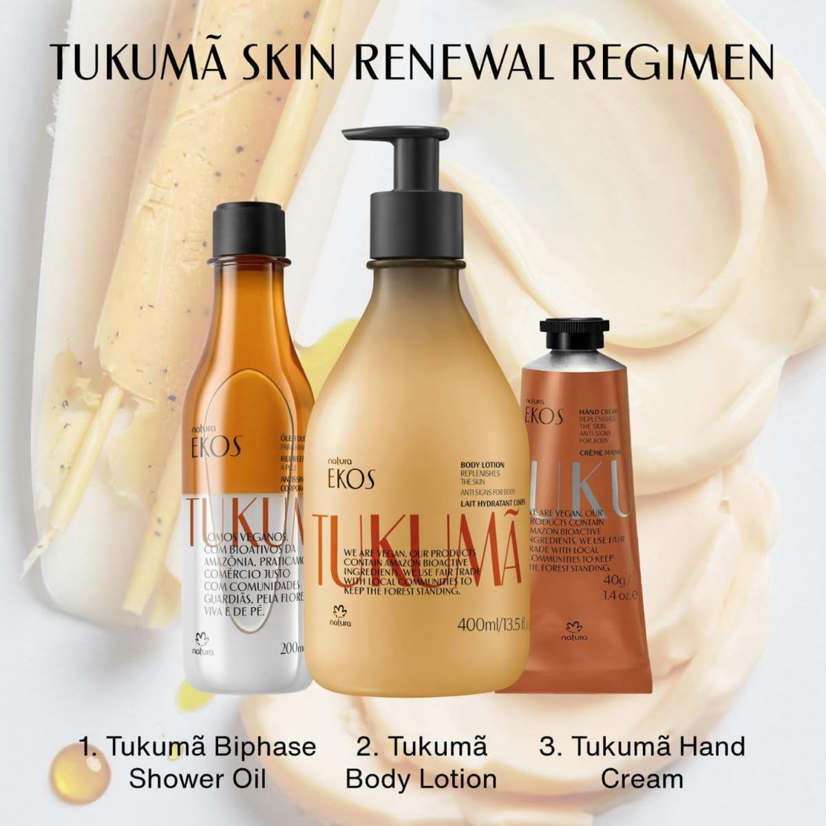 Natura Tukumã ingredientes naturales, fórmula sostenible