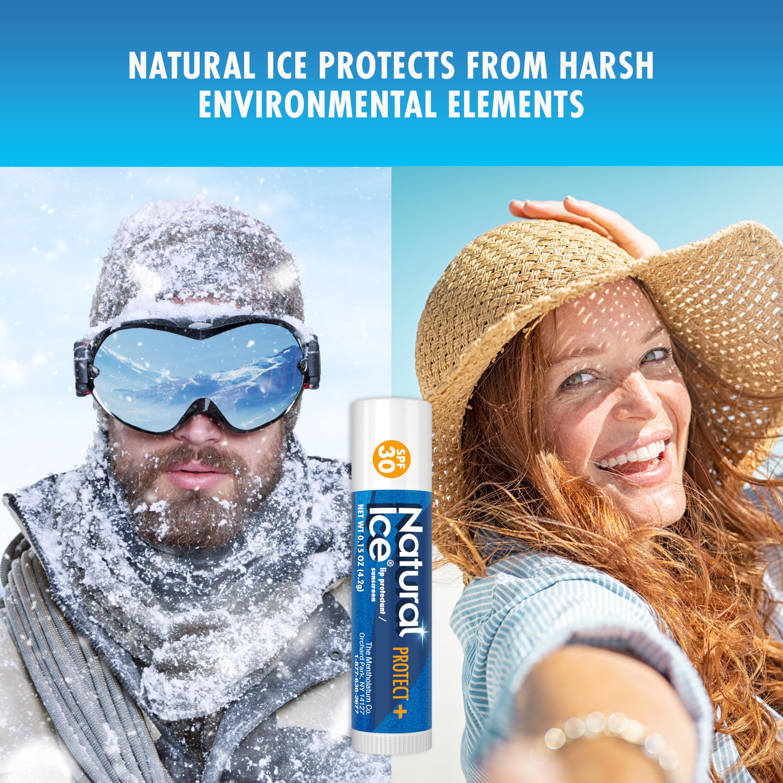 Natural Ice Balsamo labios protege la piel y barrera contra elementos ambientales