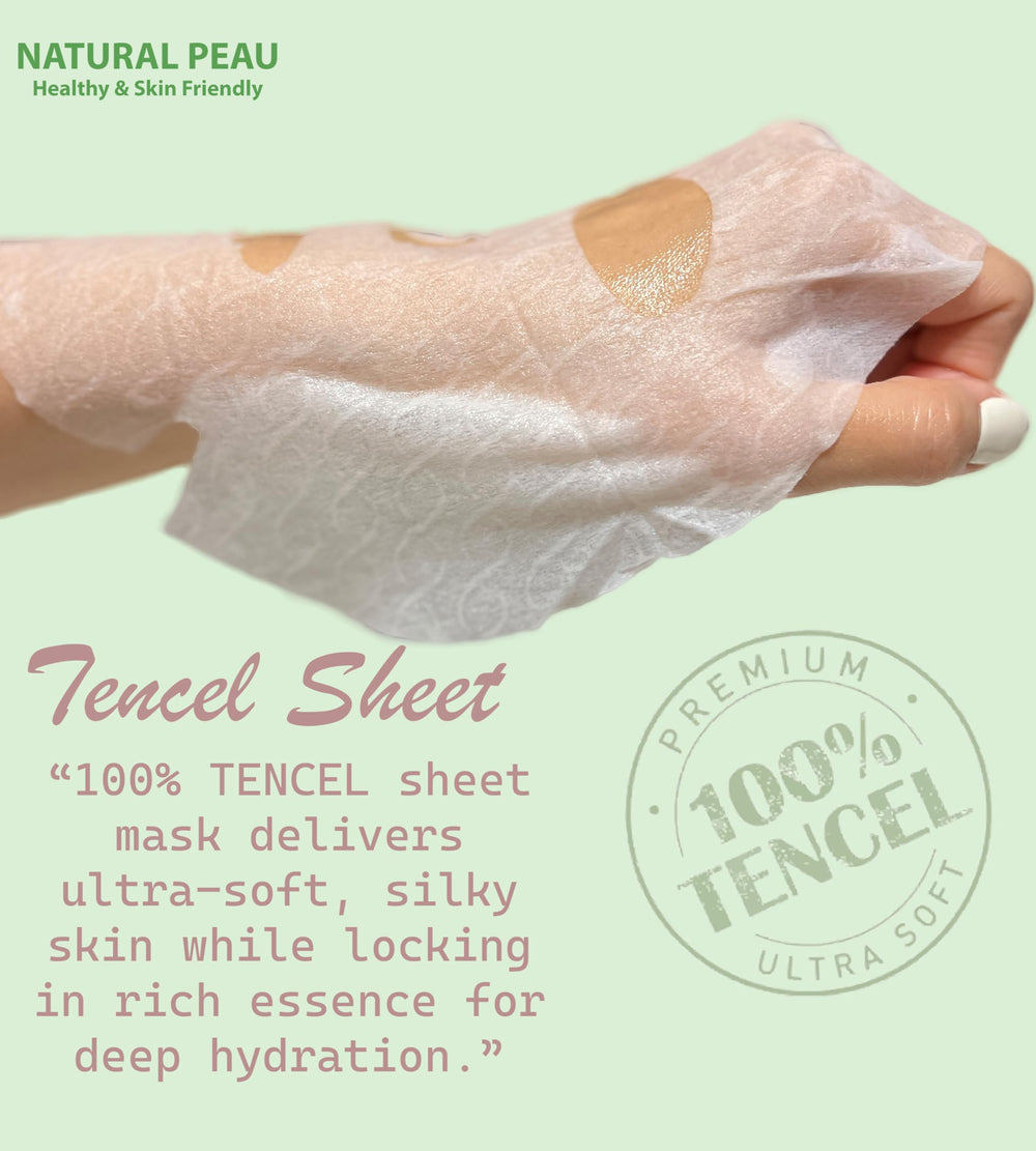 Natural Peau mascarilla colágeno Pepino, refrescante y calmante para piel cansada.