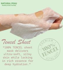 Natural Peau mascarilla colágeno Pepino, refrescante y calmante para piel cansada.