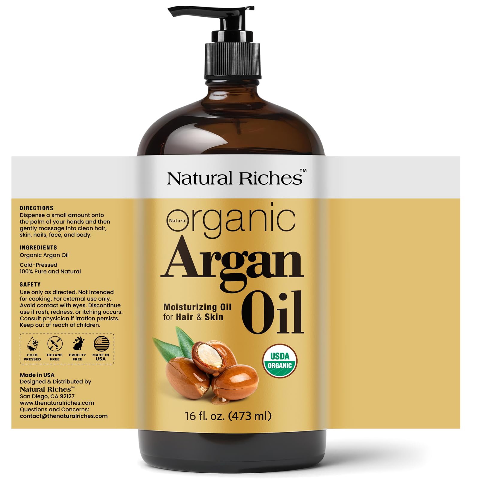 Natural Riches Aceite de Argán con dispensador para aplicación fácil.