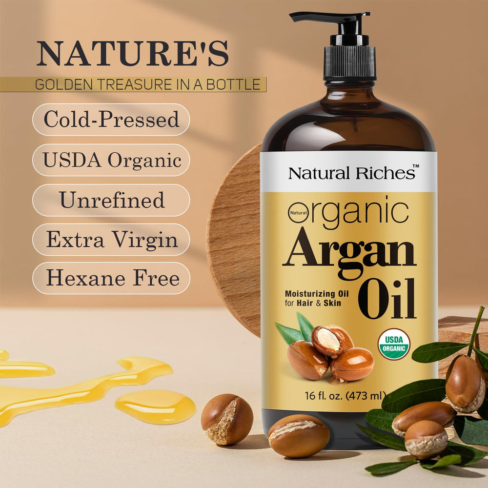 Natural Riches Aceite de Argán para cabello, aporta brillo y suavidad.