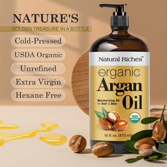 Natural Riches Aceite de Argán para cabello, aporta brillo y suavidad.