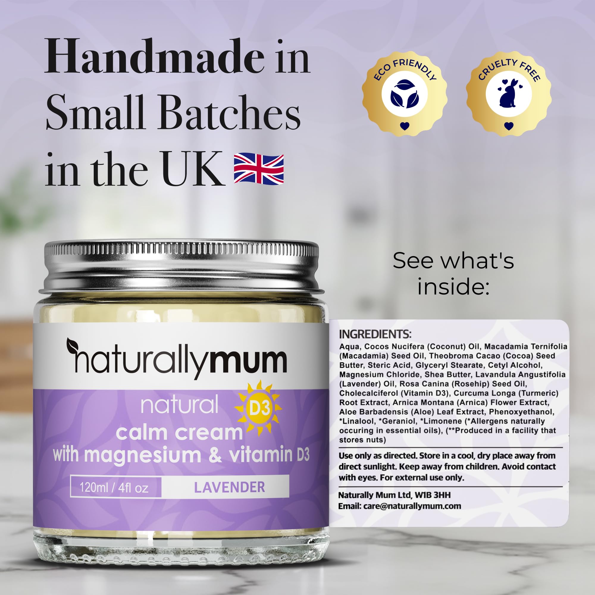 NaturallyMum crema magnesio d3 aroma cúrcuma arnica para calma muscular