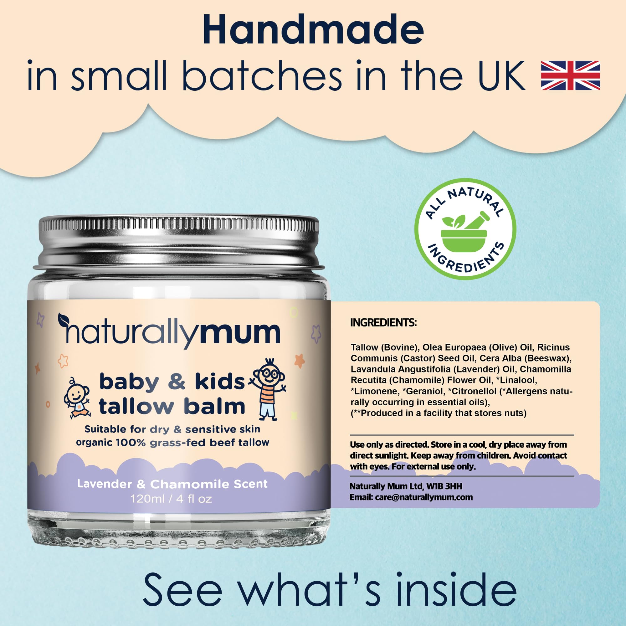 NaturallyMum hecho en Reino Unido, producto artesanal de calidad.