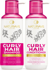 Naturavis champú rizado con aceite de argán para hidratación profunda y rizos definidos.