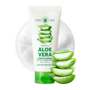 Nature Republic espuma limpiadora aloe botella: limpieza suave para piel sensible y humectación diaria