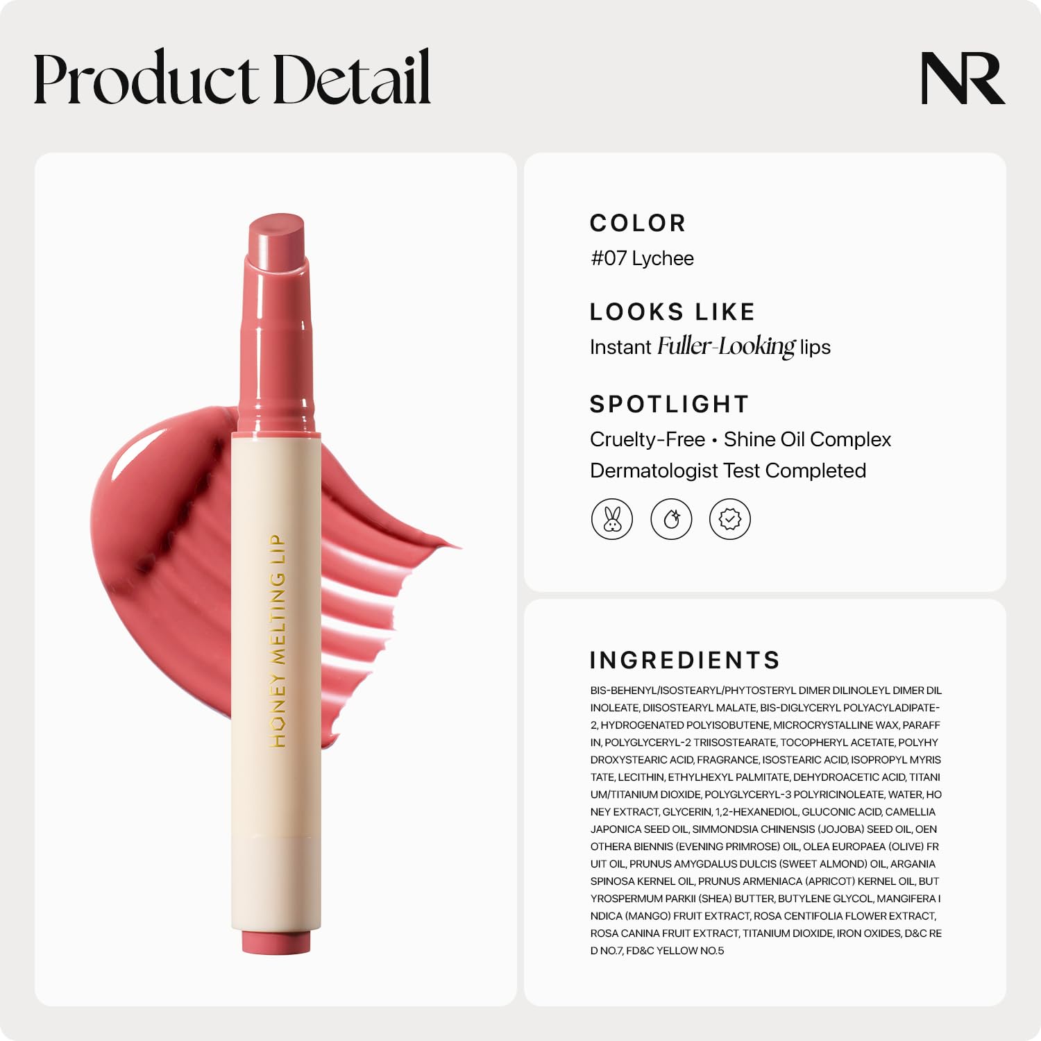 Aplicación higiénica con clic para labial Honey Melting Lychee