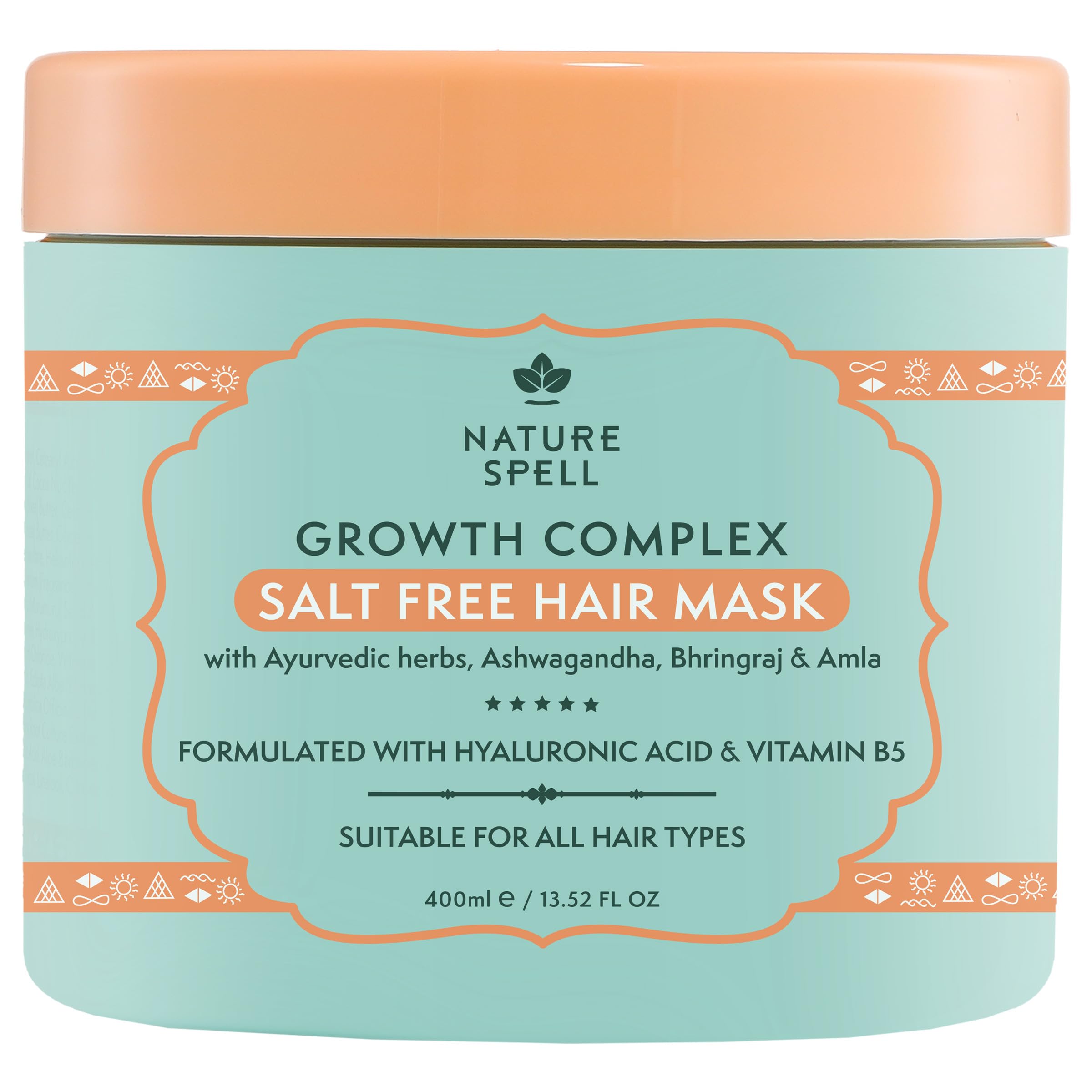 Nature Spell mascarilla para crecimiento capilar en tarro, mejora la vitalidad del cabello.