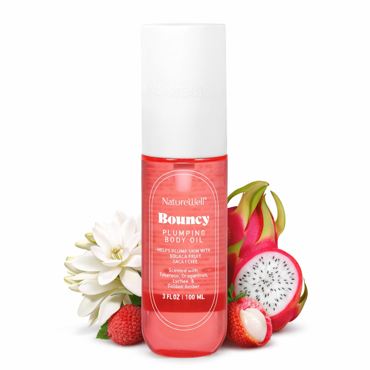 Nature Well Bouncy Plumping: bote de aceite para hidratación profunda y rápida absorción.