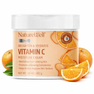NATURE WELL Crema Hidratante Iluminadora con Vitamina C: frasco de 10 oz para piel radiante